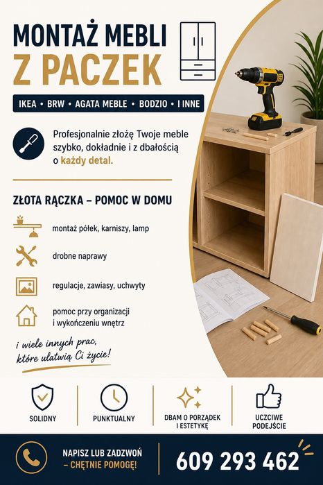 Montaż mebli z paczek IKEA i inne
