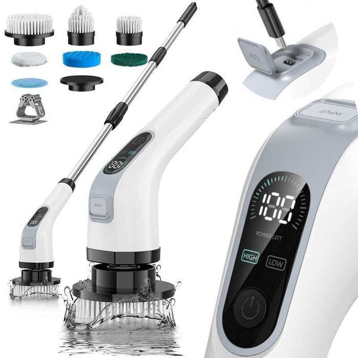 Szczotka Elektryczna Obrotowa Do Czyszczenia Sprzątania Teleskopowa