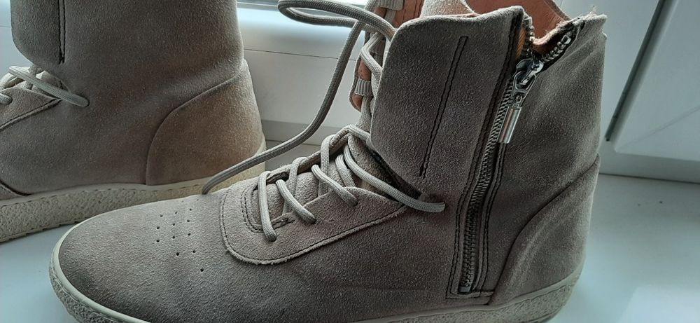 Męskie buty skóra zamszowe