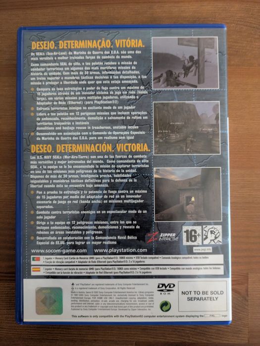 Jogo PS2 ( PlayStation 2 ) " SOCOM - U.S Navy Seals" (Como Novo)