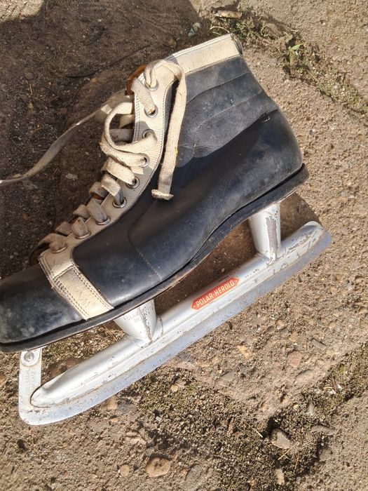 Łyżwy 40 Stare PRL Polar Herold rozm 7 skóra Old School wystrój Loft