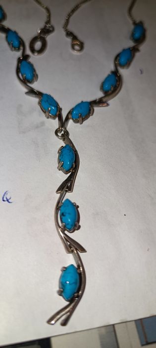 Naszyjnik srebro turkus