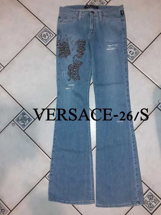 Versace Jeans Couture spodnie damskie dzwony niski stan-26,S