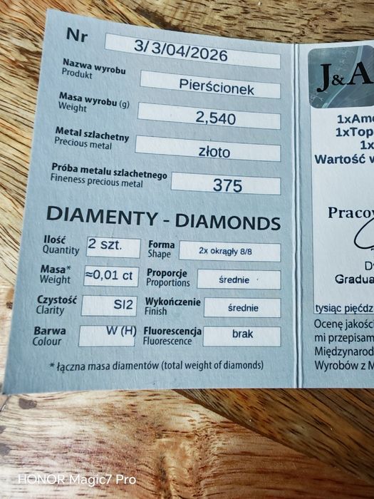Pierścionek, złoto 9k, ametyst, topaz, diamenty.