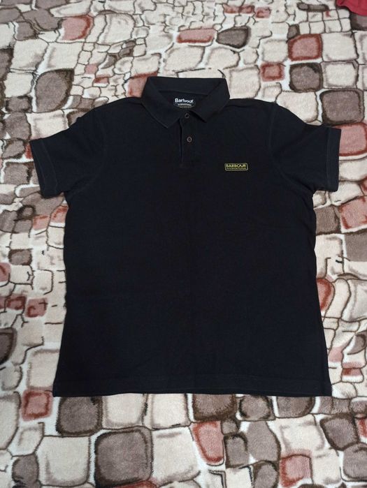 Чорна Футболка barbour барбери поло polo