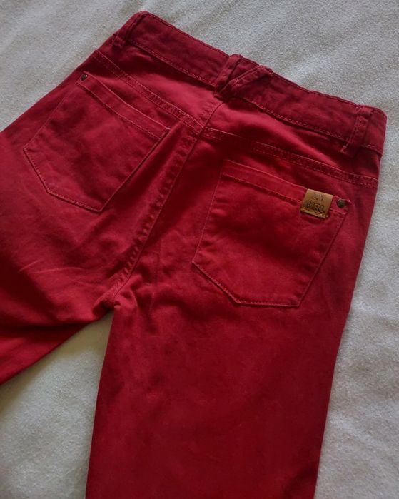 Calças Skinny Fit Vermelhas, 11-12A