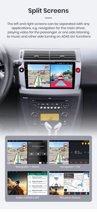 Rádio 9" android Citroen C4 2004 a 2014 WIFI GPS Novo
