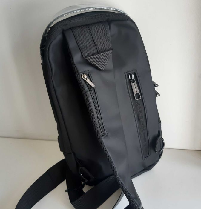 Pequena Mochila Nova Preta Alça Tiracolo Impermeável Anti-Roubo