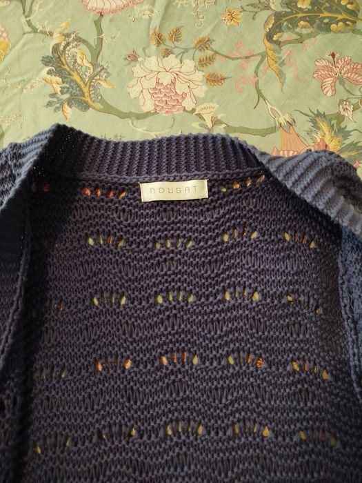 Granatowy sweter kardigan długi Nougat XL 42