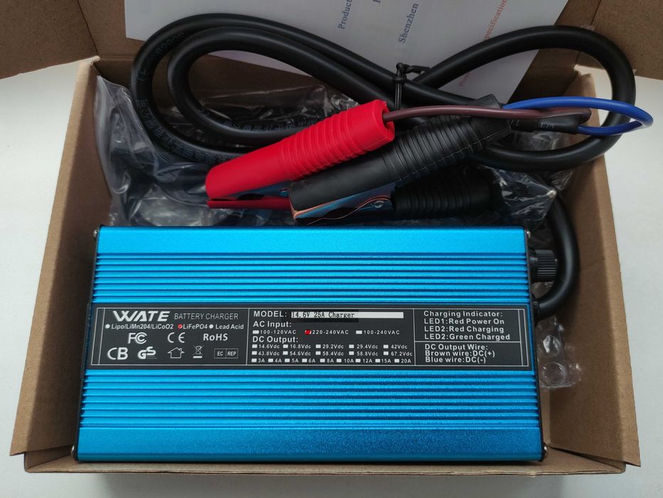 Зарядное WATE 30А, 25А, 20А устройство для LiFePo4, Li-ion, зарядка