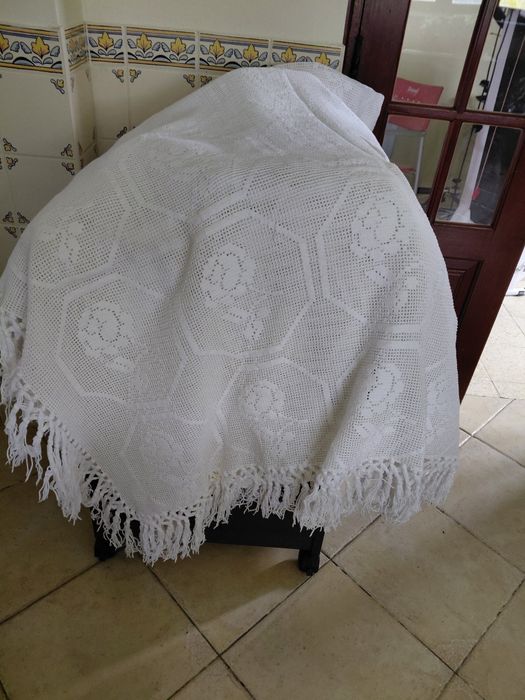 Colcha de renda, cama casal