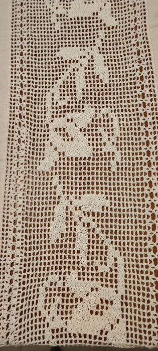 Toalha de linho e renda 205x170