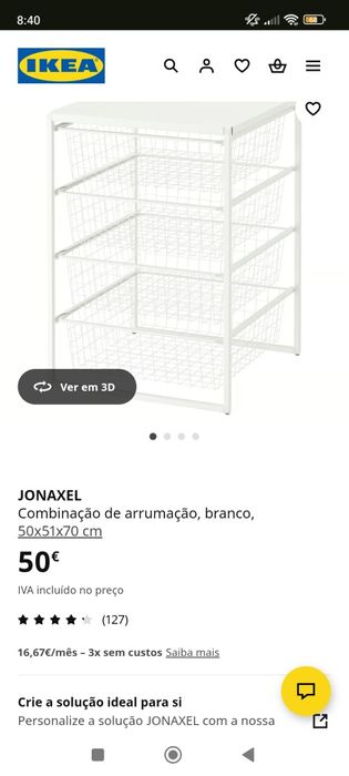 Gavetas de arrumação