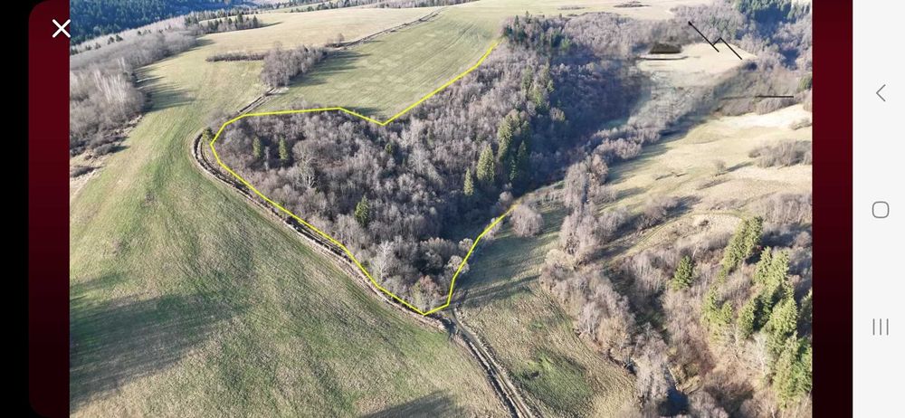 Działka rolno-reśna Bieszczady  Liskowate 10 ha gmina Ustrzyki Dolne