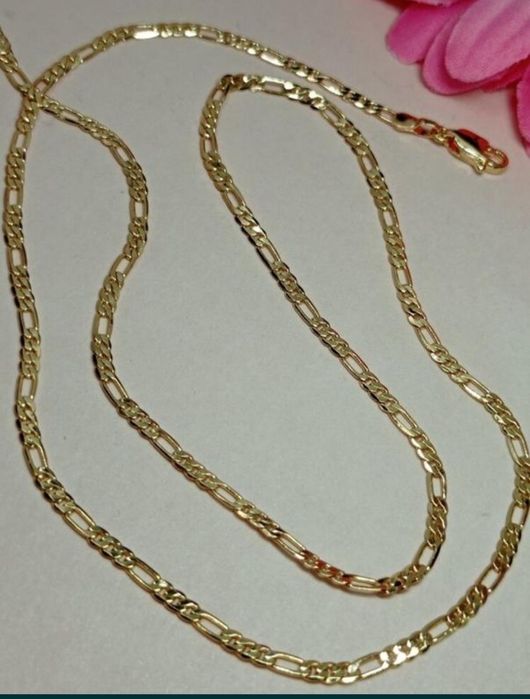 Розкішна позолочена цепочка, плетіння фігаро/картьє