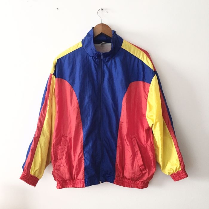 Casaco Desportivo Vintage/Corta-Vento de cores primárias (Unissexo)