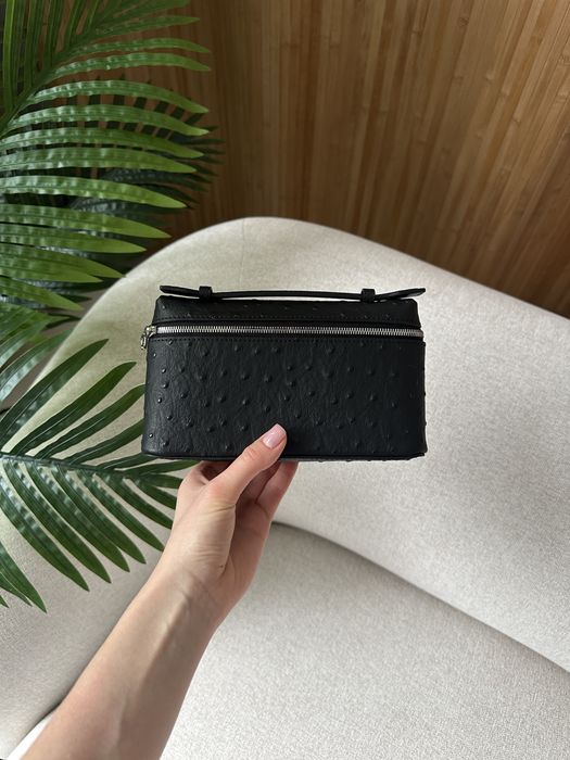 Сумка Loro Piana Extra Bag 19 Ostrich Leather Black — zdjęcie 3