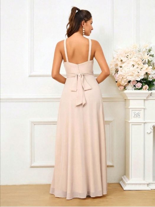 Elegancka sukienka długa wesele studniówka cywilne S