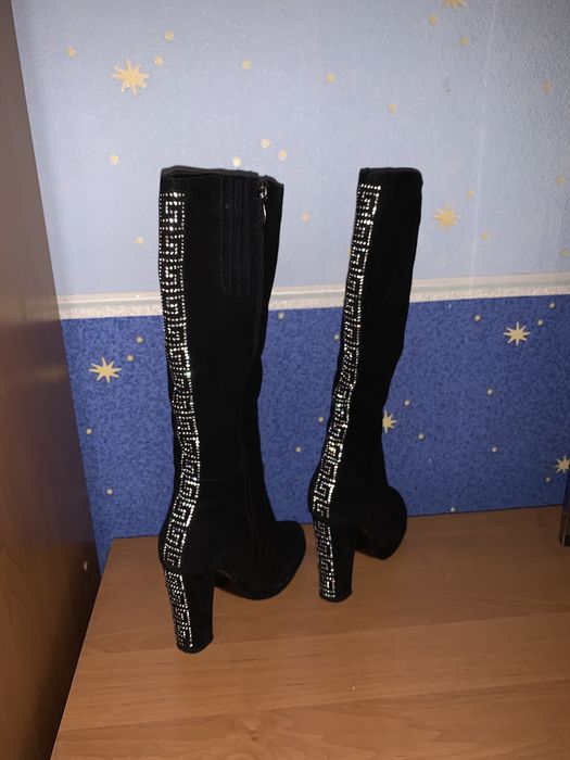 Сапоги натуральный замш