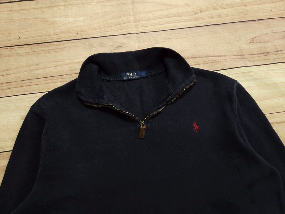 POLO RALPH LAUREN Sweter Męski Quarter Zip Granatowy r. L