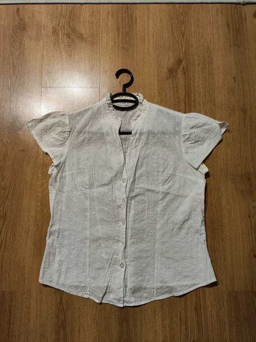 Biała elegancka bluzka z rękawkiem rozmiar XXL