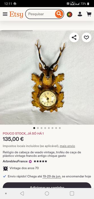 Relogio antigo anos 70 corda
