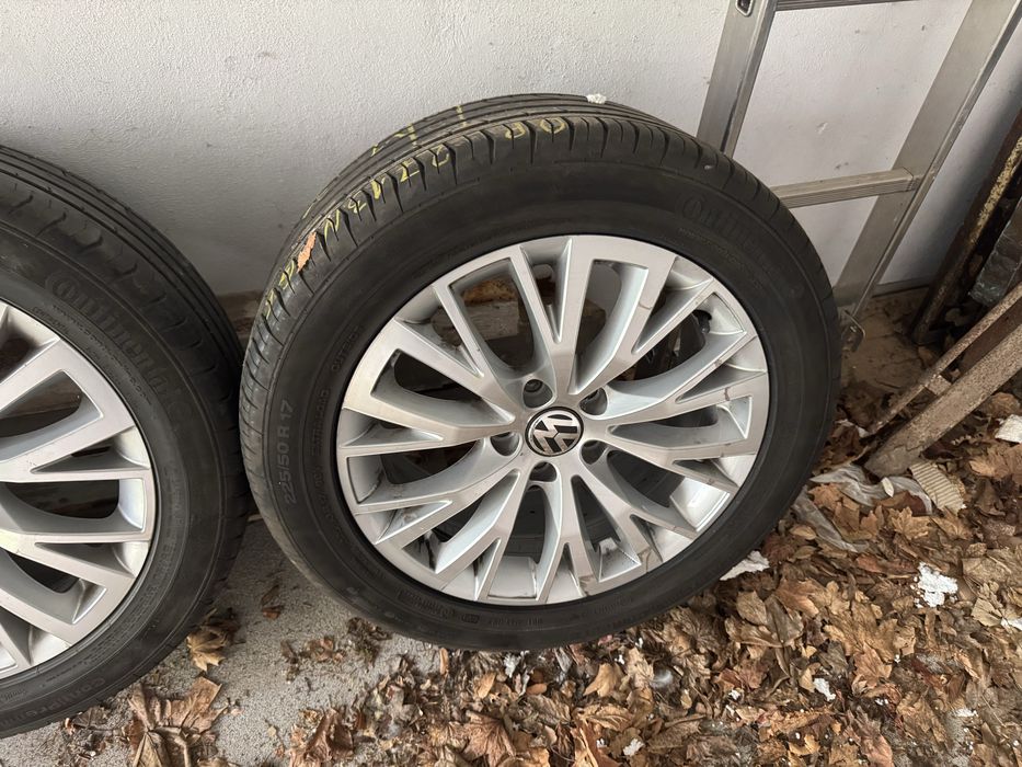 Komplet kół VW Sharan 17" - Continental ContiPremiumContact - felgi aluminiowe, stan BDB