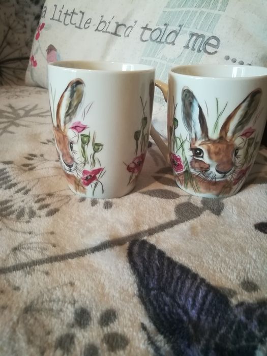 Чашка с зайчиком новая 350 мл