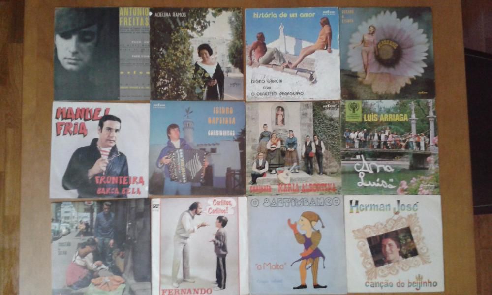 Lote de discos de vinil antigos