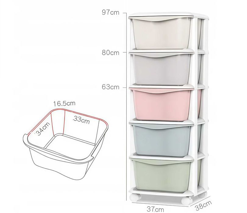 Стелаж органайзер пластиковий шкаф комод ящики для зберігання
