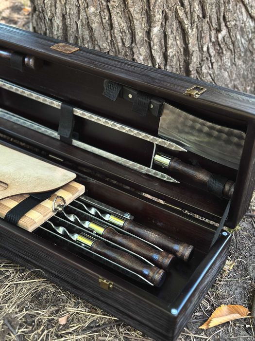 Набір шампурів Тигр BS19 Набор шампуров деревянном кейсе