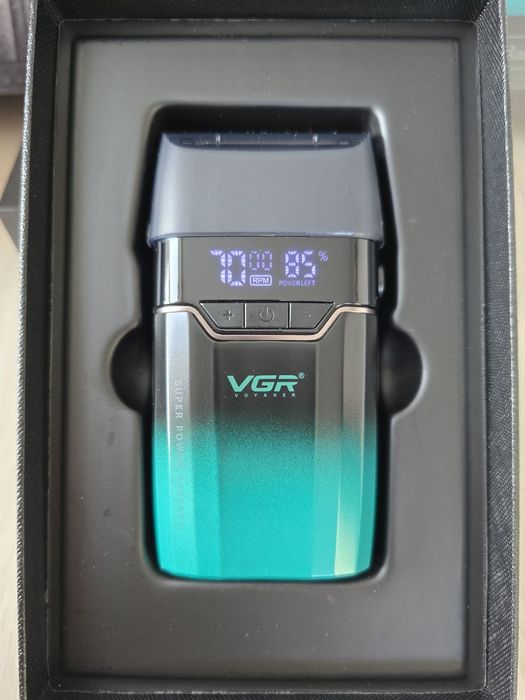 Електробритва VGR 308 GREEN шейвер подвійне лезо 9000 RPM LED Display