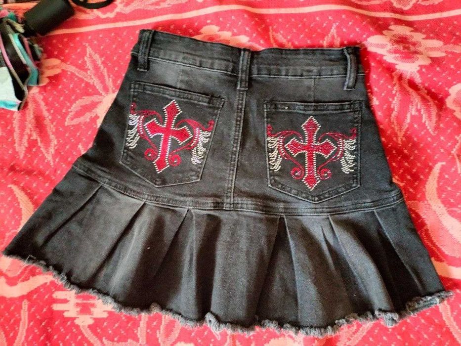 Стильна джинсова мініспідниця в стилі Y2K / Goth