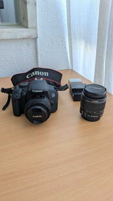 Canon 700D + 2 lentes (18-55mm e 50mm STM)