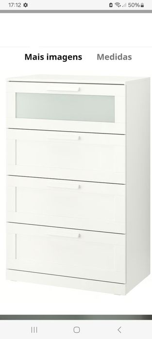 Comoda brimnes ikea 4 gavestas medias 124×46×78cm. valor fixo