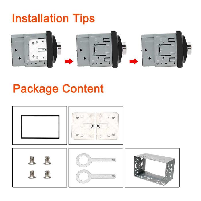 Moldura Radio 2 din Frame Genérico Kit Instalação Bezel Conversao NOVO