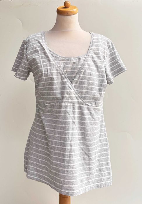 Bluzka H&M Mama Szara Paski Do Karmienia XL 42 Paseczki