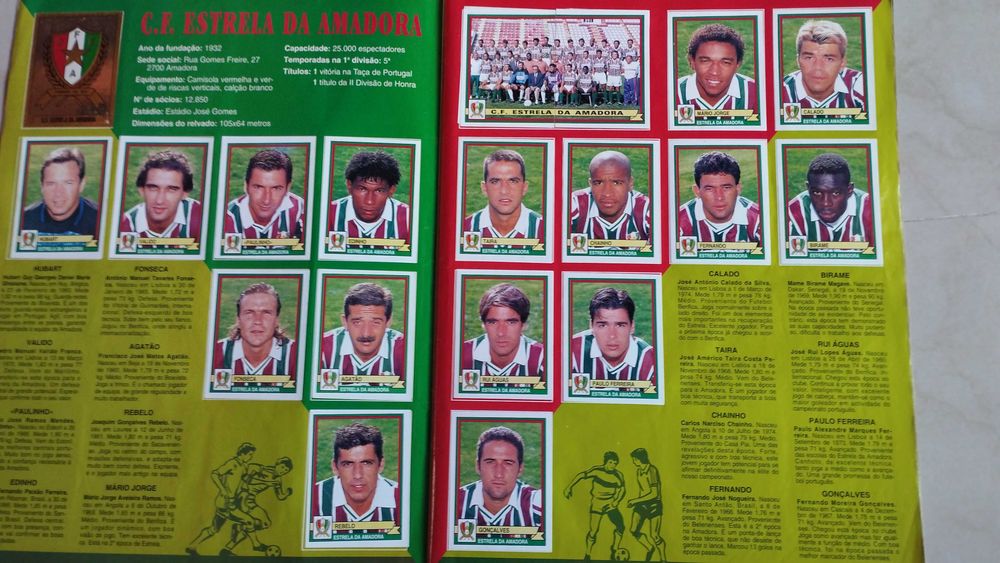 Caderneta cromos estrelas do campeonato