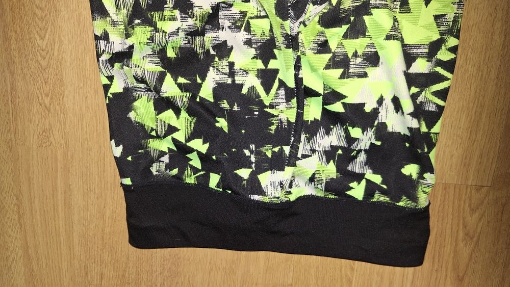 Legginsy sportowe czarno zielone S