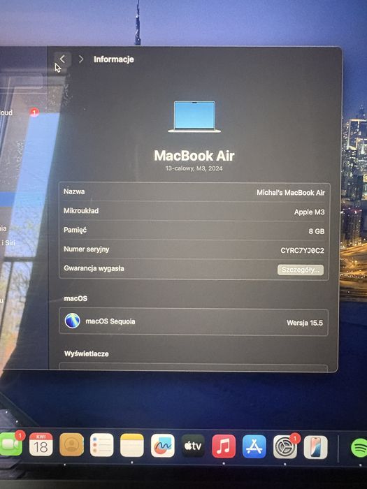 Macbook air 13 m3 256GB