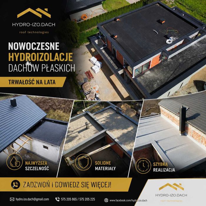 Dachy płaskie - Tarasy - Obróbka blacharska - Membrana - Hydroizolacja - Dekarz