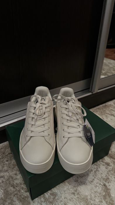 Оригінальні жіночі кеди Lacoste L001 Platform (Крем/Off-white)