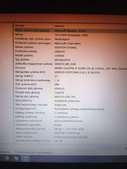 Laptop ThinkPad core i5/4gb ram dysk SSD +HDD  dvd rom
