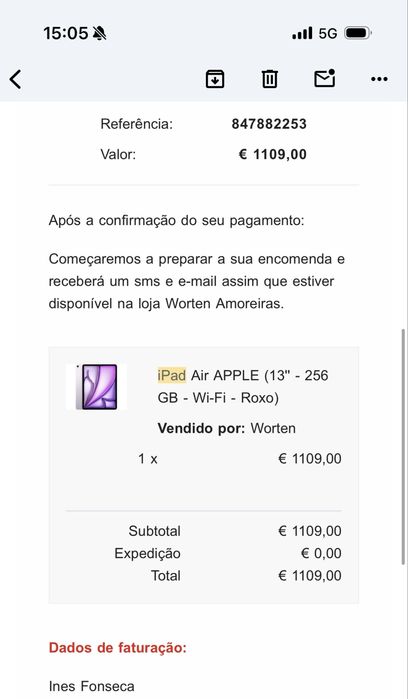 Apple iPad Air 13″ — 256 GB — Wi-Fi — Roxo