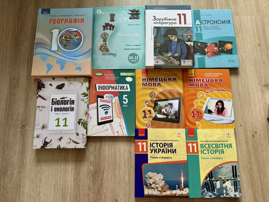 Підручники 10 і 11 клас рівень стандарту