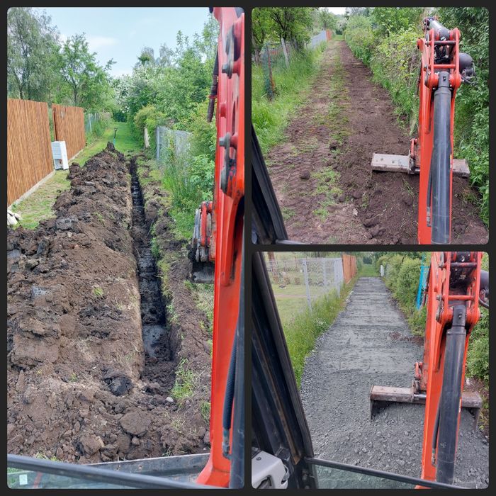 Minikoparka, koparko ładowarka, prace ziemne, wywrotka, szamba