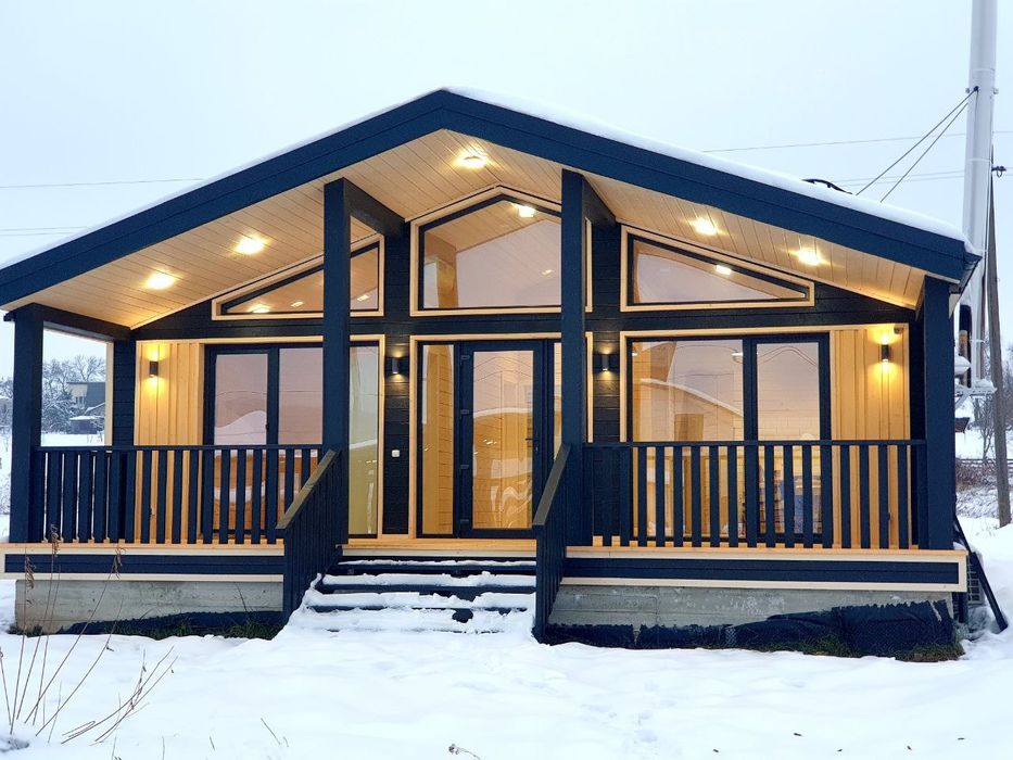 Котедж. Каркасний Будинок в Карпатах за проектом SCANDI 100 . Ворохта