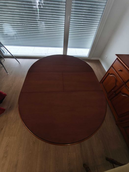 Mesa Madeira Maciça Pinho Mel e 6 Cadeiras