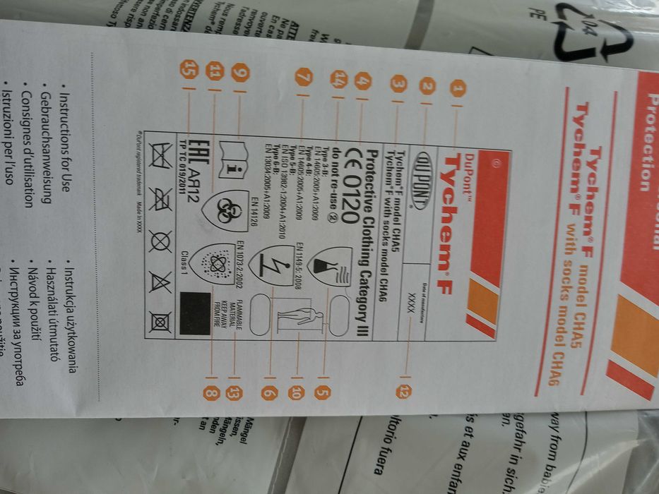 Kombinezon chemoodpornych roz XXL