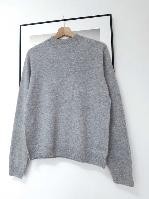 Sweter damski półgolf szary jasnoszary 100% wełna merino